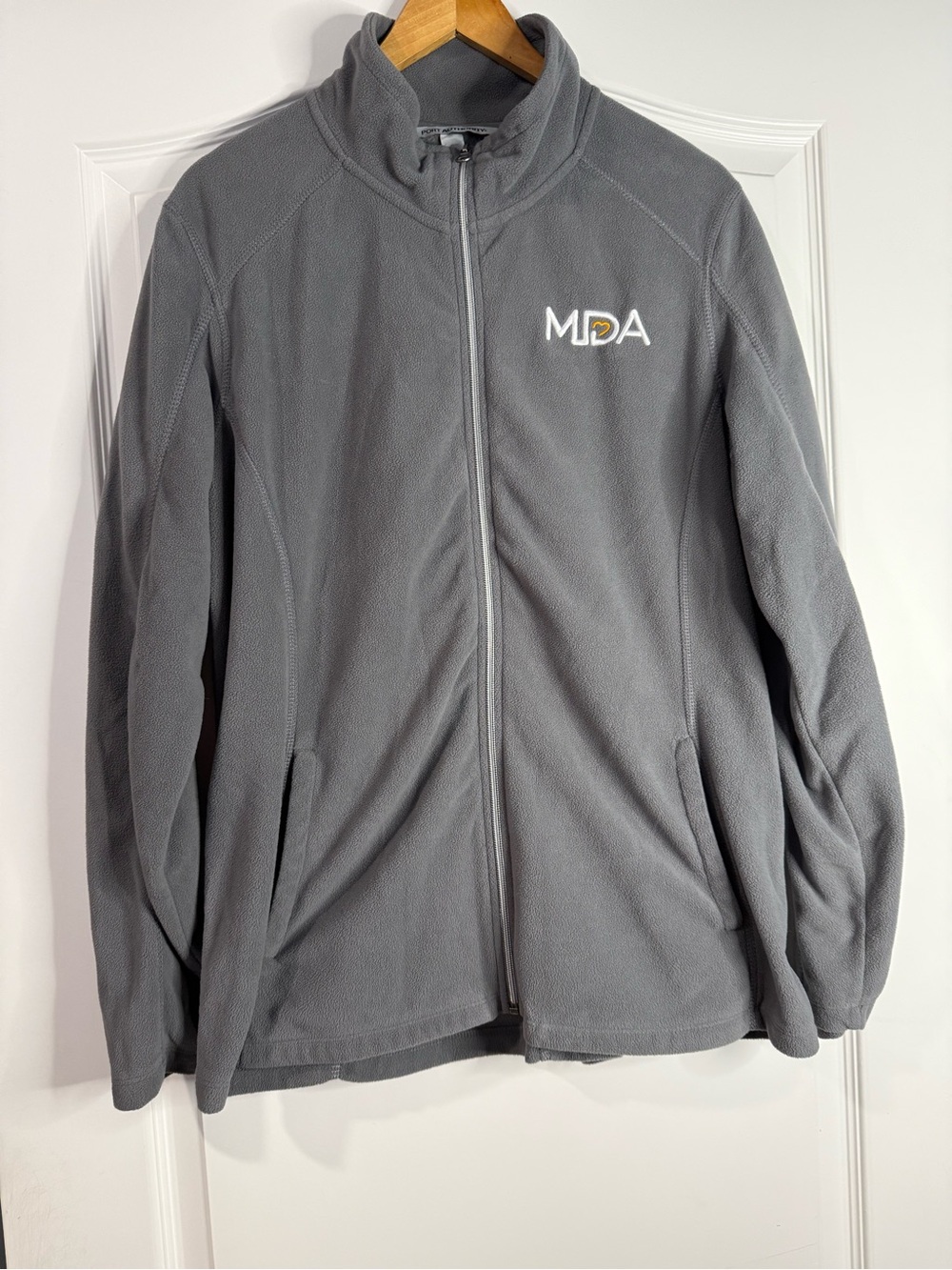Port Authority Ladies Gray Full-Zip Lightweight Fleece Jacket with MDA